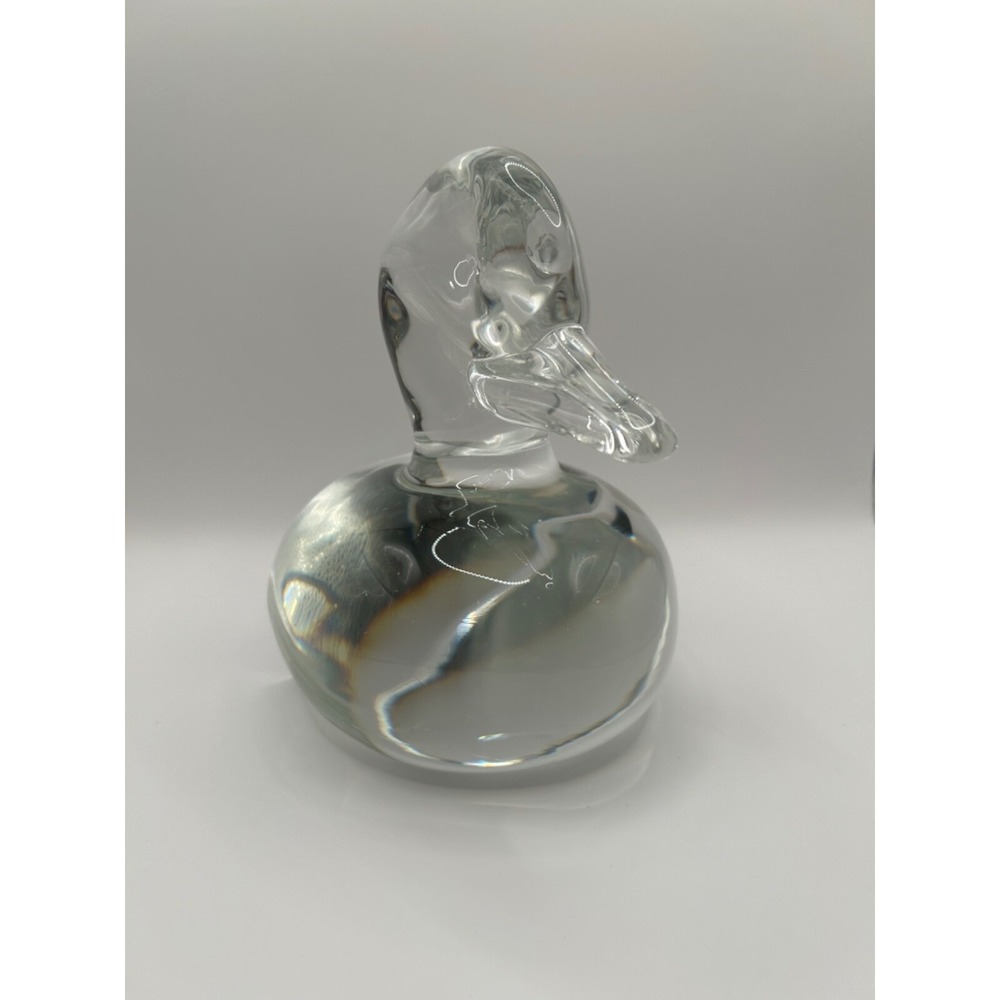 RARE Crystal duck bookend figurine high quality Dimpled Eyes 6.5 in tall - Picture 15 of 16